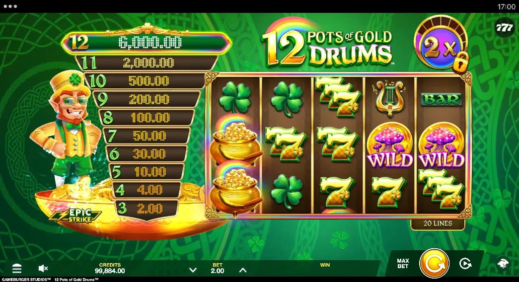 12 Pots of Gold Drums Wild Collection Pot