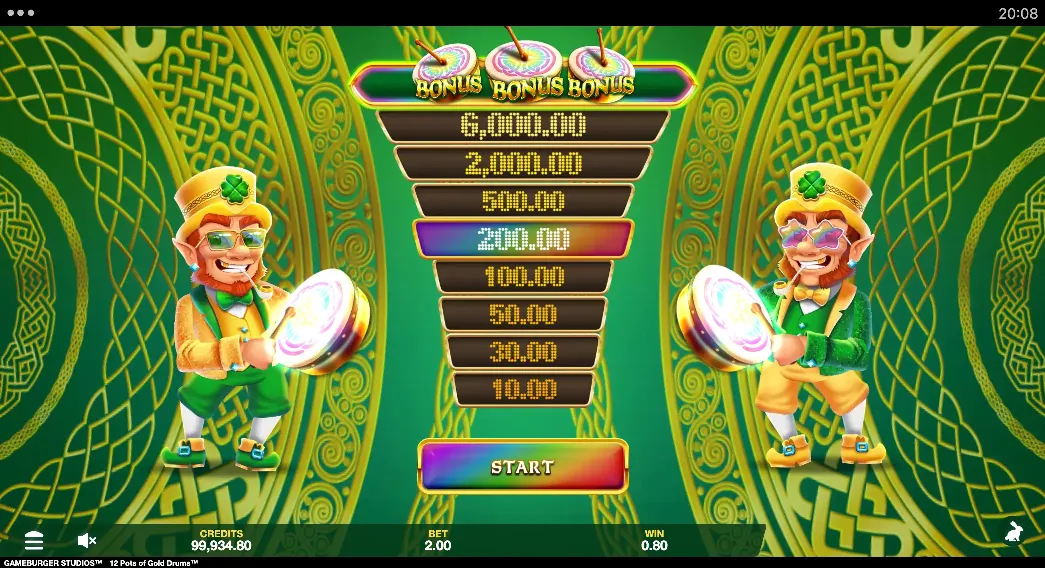 12 Pots of Gold Drums Free Spins